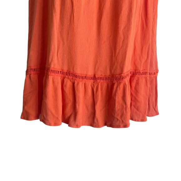 And The Why Women Tunic Top S Orange Crochet Paisley Gauzy Lace Cottage Boho Y2K - Picture 7 of 11